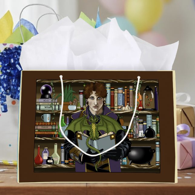 Grand Sac Cadeau Jeune bibliothèque de livres de fantasy sur les ma (Créateur téléchargé)