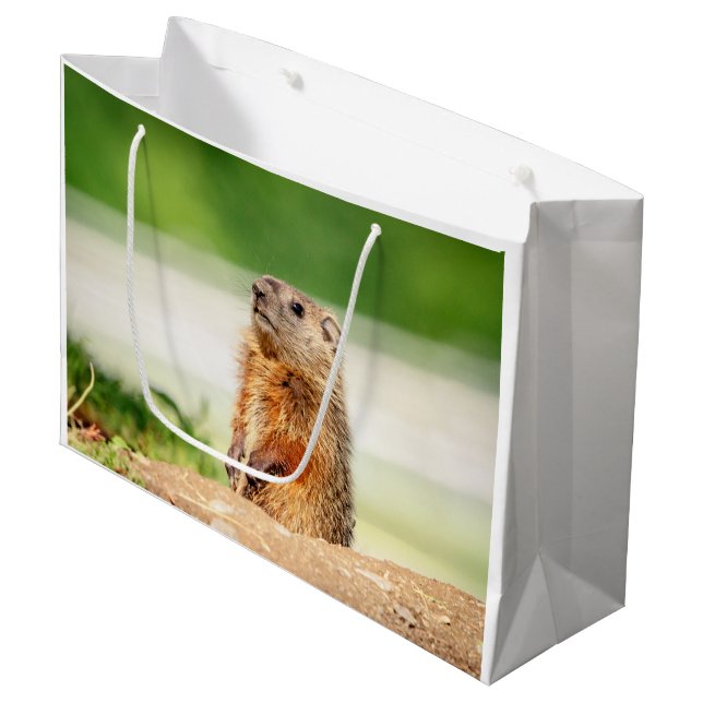 Grand Sac Cadeau Jeune marmotte (Devant Angle)
