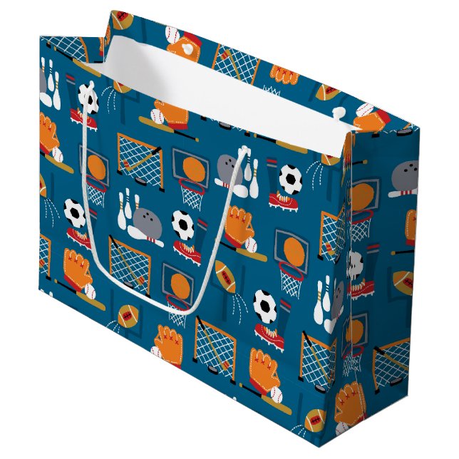 Grand Sac Cadeau Jeux de sport (Devant Angle)