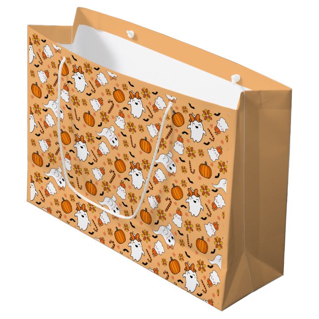 Grand Sac Cadeau Joli Halloween (Devant Angle)