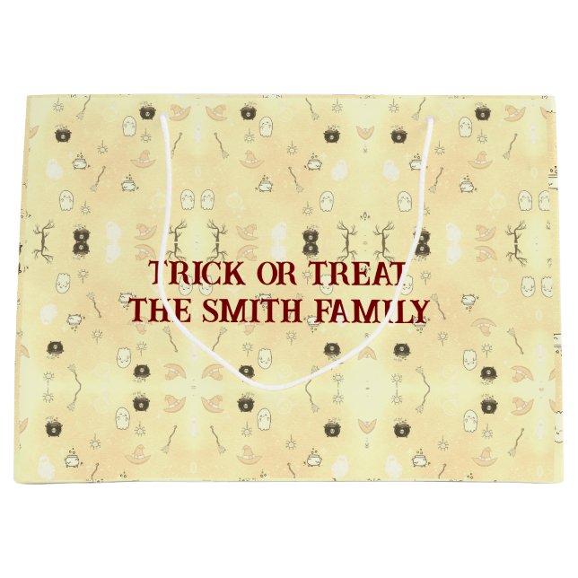 Grand Sac Cadeau Joli Halloween Trick ou Treat (Devant)