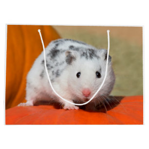 Grand Sac Cadeau Joli Hamster syrien blanc noir tacheté drôle ani