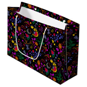 Grand Sac Cadeau Joli motif floral coloré