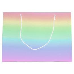Grand Sac Cadeau Joli Pastel Arc-en-ciel Dégradé esthétique