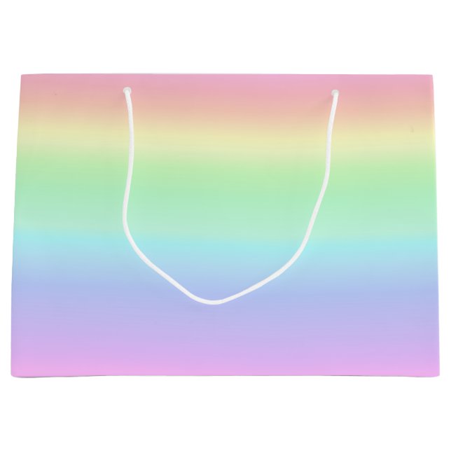 Grand Sac Cadeau Joli Pastel Arc-en-ciel Dégradé esthétique (Devant)