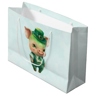 Grand Sac Cadeau Joli porc vert Fairytale dans une jolie beauté