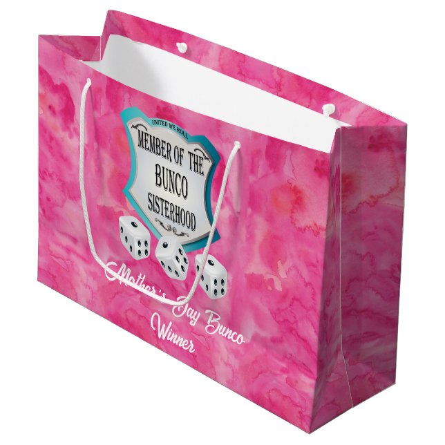 Grand Sac Cadeau Joli Pretty Pink Bunco Mothers Day Winner (Devant Angle)