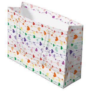Grand Sac Cadeau Joli Rainbow Hearts Enfants Motifs