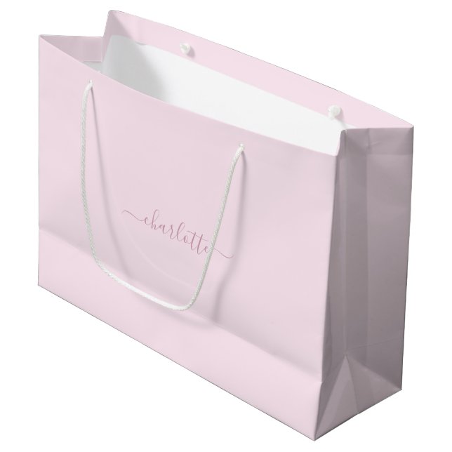 Grand Sac Cadeau Joli rose et blanc doux (Devant Angle)