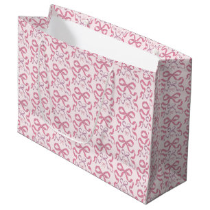 Grand Sac Cadeau Joli Ruban Rose Esthétique Féminin