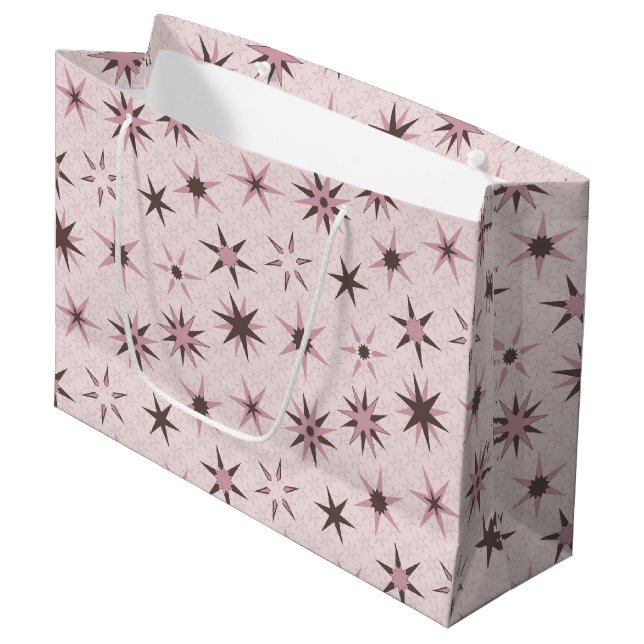 Grand Sac Cadeau Joli Stars De Geo Rose - motif. (Devant Angle)