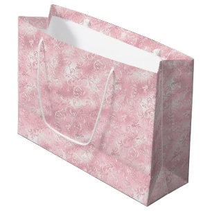 Grand Sac Cadeau Jolie douche de mariage élégante et glamour rose p