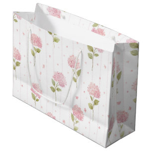 Grand Sac Cadeau Jolie douche de mariée florale rose
