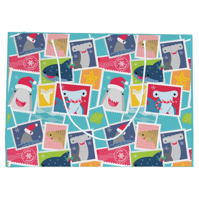 Grand Sac Cadeau Jolie espèce de requin Noël (Dos)