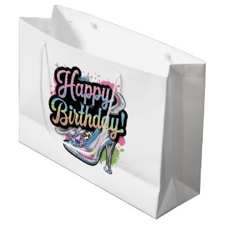 Grand Sac Cadeau Jolie fête d'anniversaire