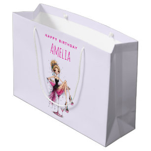 Grand Sac Cadeau Jolie fille aguicheuse dans un verre à Martini pou