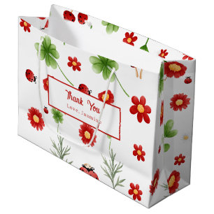 Grand Sac Cadeau Jolie garden petite coccinelle baby shower 
