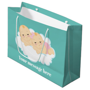 Grand Sac Cadeau Jolie petite fille garçon ajouter un message