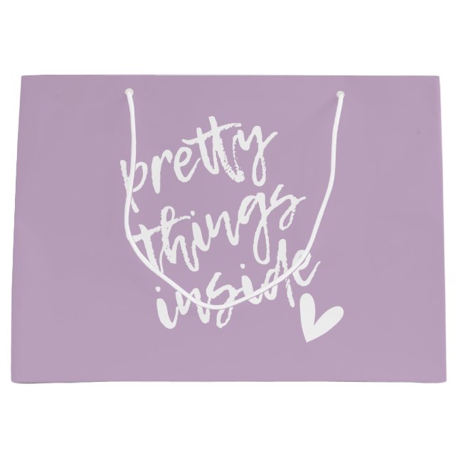 Grand Sac Cadeau Jolies choses à l'intérieur, Calligraphie moderne (Devant)