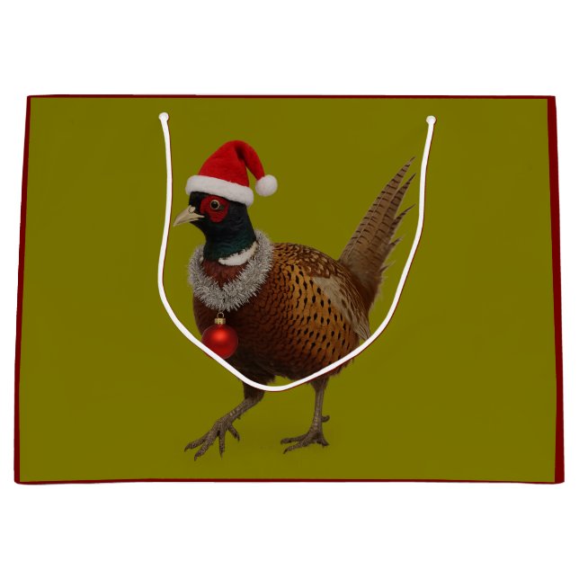 Grand Sac Cadeau Jolly Pheasant Christmas Gift Bag (Devant)