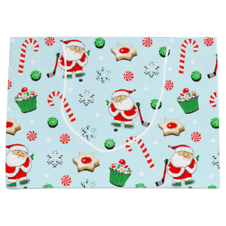 Grand Sac Cadeau Joueur de hockey Noël