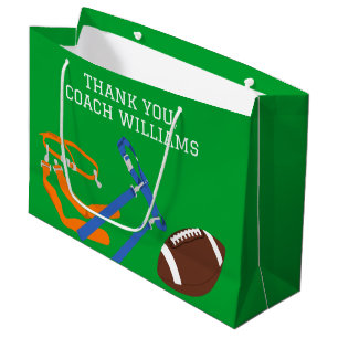 Grand Sac Cadeau Joueur entraîneur de football drapeau Personnalisé