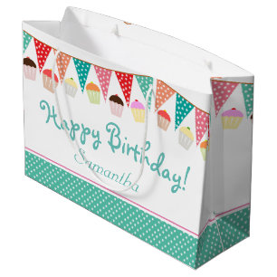 Grand Sac Cadeau Jour d'anniversaire personnalisé de choux fêtes 