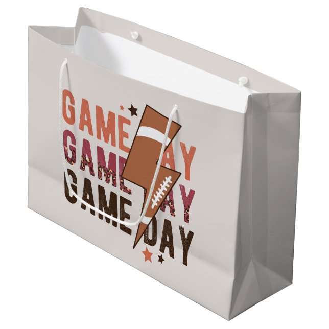 Grand Sac Cadeau Jour de sport de football cool (Devant Angle)
