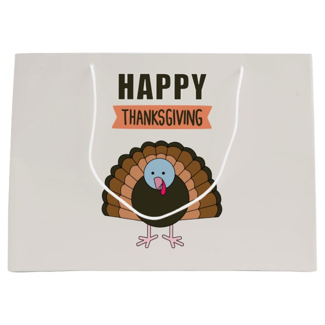 Grand Sac Cadeau Jour du Bon thanksgiving en Turquie (Devant)
