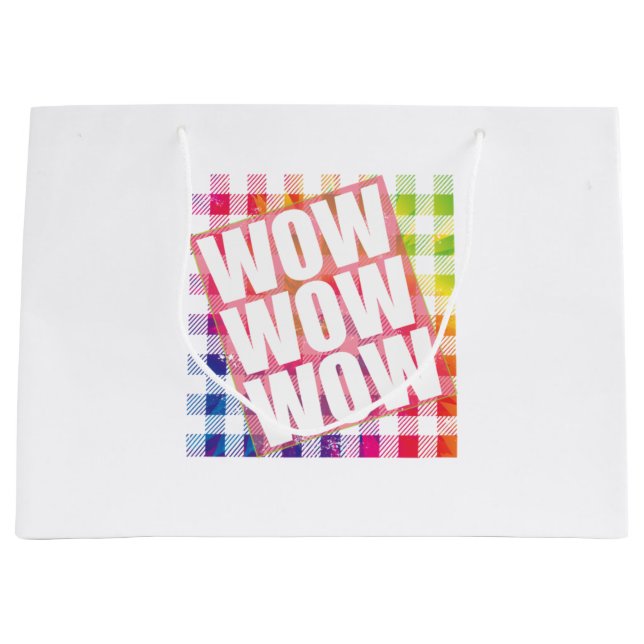 Grand Sac Cadeau Jour libre Wow - WOW WOW WOW mème essentiel (Devant)