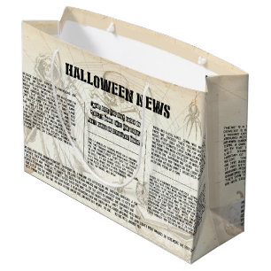 Grand Sac Cadeau Journal vintage d'Halloween