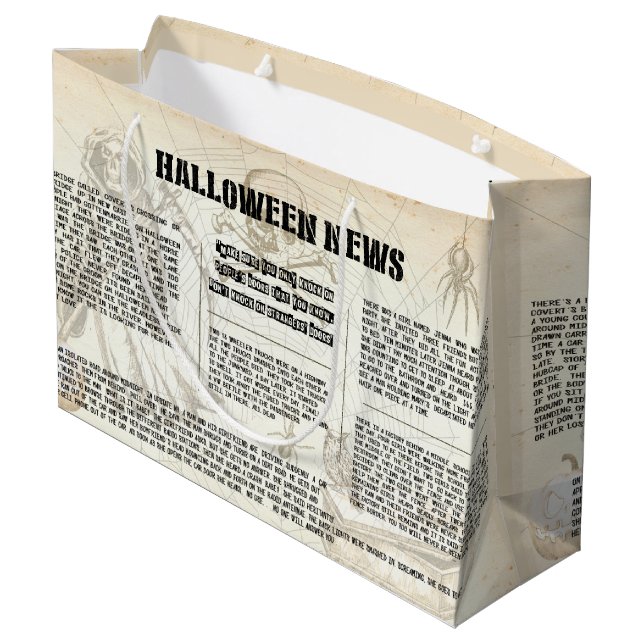 Grand Sac Cadeau Journal vintage d'Halloween (Dos Angle)