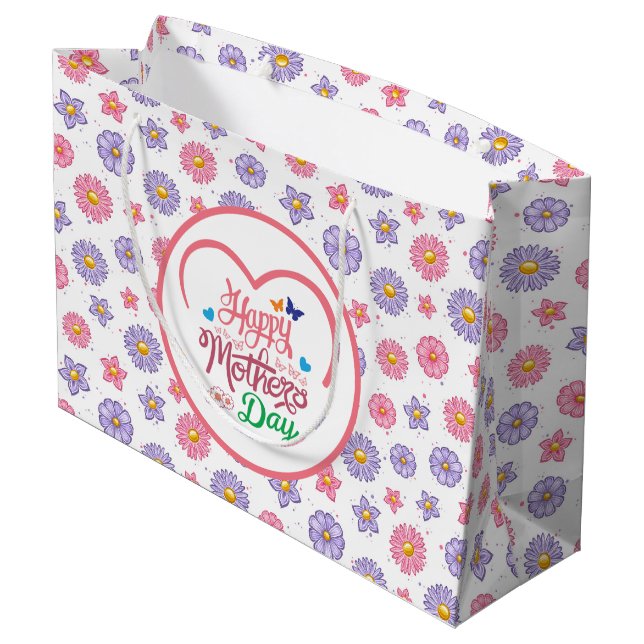 Grand Sac Cadeau Joyeuse Fête des Mères  (Dos Angle)