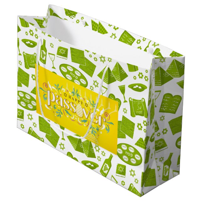 Grand Sac Cadeau Joyeuse Pâque  (Devant Angle)
