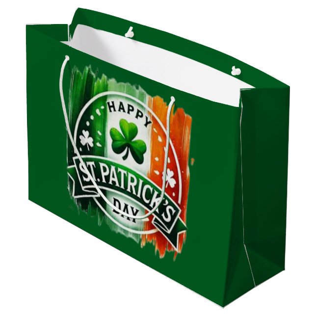 Grand Sac Cadeau Joyeuse St. Patrick's Day (Dos Angle)