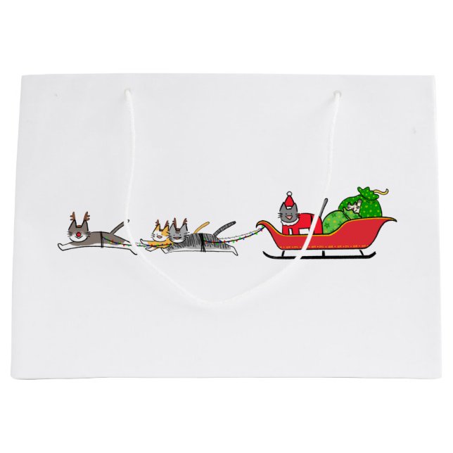 Grand Sac Cadeau Joyeuse vache à viande de Noël (Devant)