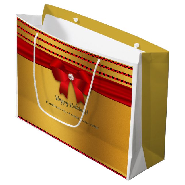 Grand Sac Cadeau Joyeuses Fêtes Soirée Amusante (Devant Angle)