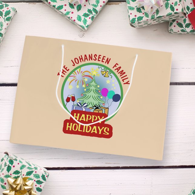 Grand Sac Cadeau Joyeuses vacances Élégant Noël Enfants Festive (Créateur téléchargé)