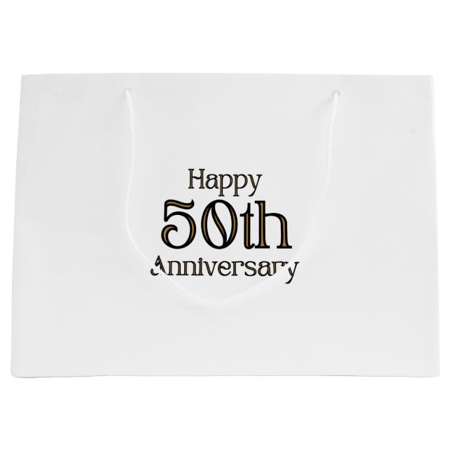 Grand Sac Cadeau Joyeux 50e Anniversaire (Devant)