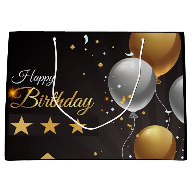 Grand Sac Cadeau Joyeux anniversaire (Devant)