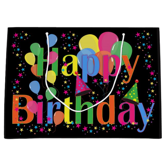 Grand Sac Cadeau Joyeux anniversaire (Devant)