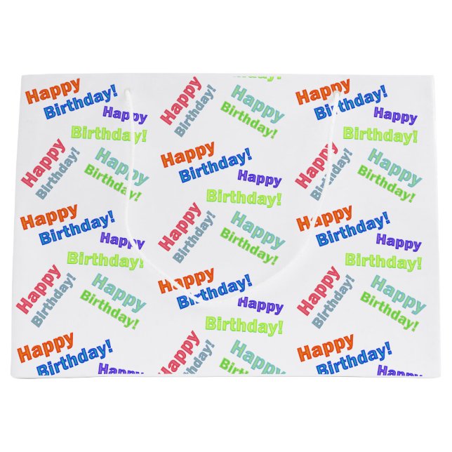Grand Sac Cadeau Joyeux Anniversaire (Devant)