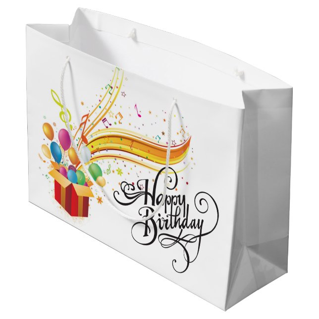 Grand Sac Cadeau Joyeux Anniversaire à Toi (Dos Angle)