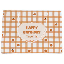 Joyeux Anniversaire au motif Gingham de Citrouille
