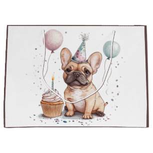 Grand Sac Cadeau Joyeux Anniversaire Bouledogue Français