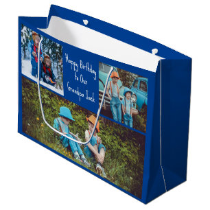 Grand Sac Cadeau Joyeux Anniversaire Grand-père Custom Petits Photo