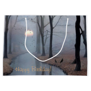Grand Sac Cadeau Joyeux anniversaire Misty Morning