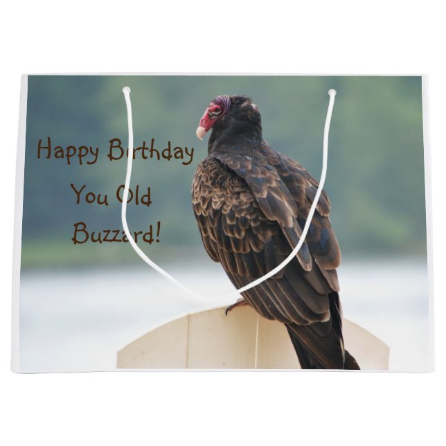 Grand Sac Cadeau Joyeux Anniversaire Vous Vieux Buzzard (Devant)