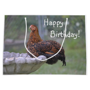 Grand Sac Cadeau Joyeux Bain d'anniversaire Poulet