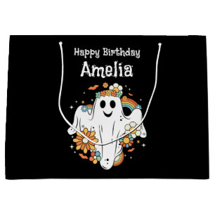 Grand Sac Cadeau Joyeux Ghost Retro Hippie Vibe Anniversaire